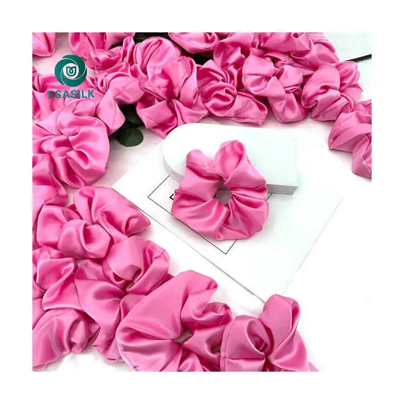 Wholesale Luxury OEKO-TEX Certified 100% Pure Silk 22 Momme Mulberry Hair Scrunchies 6cm
