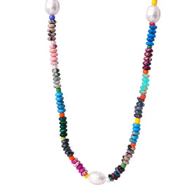 Personality Fashion Trend Turquoise Stainless Steel Gold Plated Collarbone Necklace for Women