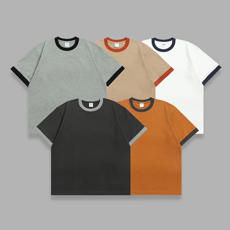 Pima Cotton Tshirt Coton Man Heat Transfers Heavyweight 300 Gsm Round Neck Vneck Printing T Shirt for Tshirts