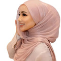 Solid Soft Shiny Silk Scarf Women's Malay Indonesian Long Scarf Headband Sunscreen Shawl Women Scarf Muslim Hijab