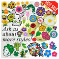 Kawaii Cartoon Animal Charms 2D PVC Flex Rubber Bulk Hawaii Shoe Buckles Clip Rabbit Shark Flower for Outdoor Decorations