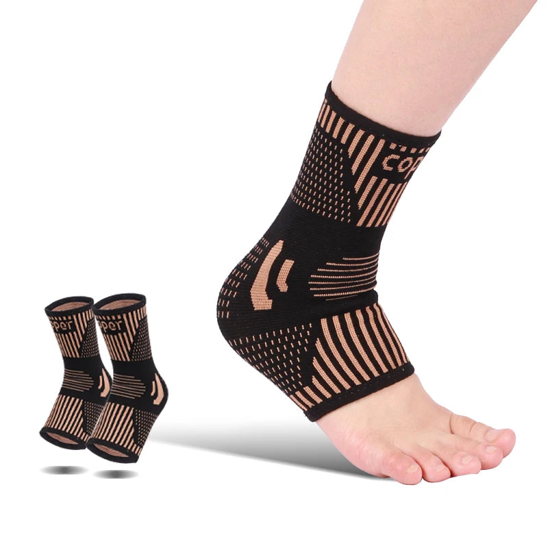 KS-3025 #Copper Ankle Support Foot Bandage Brace Copper Infused Compression Ankle Sleeve Plantar Recovery