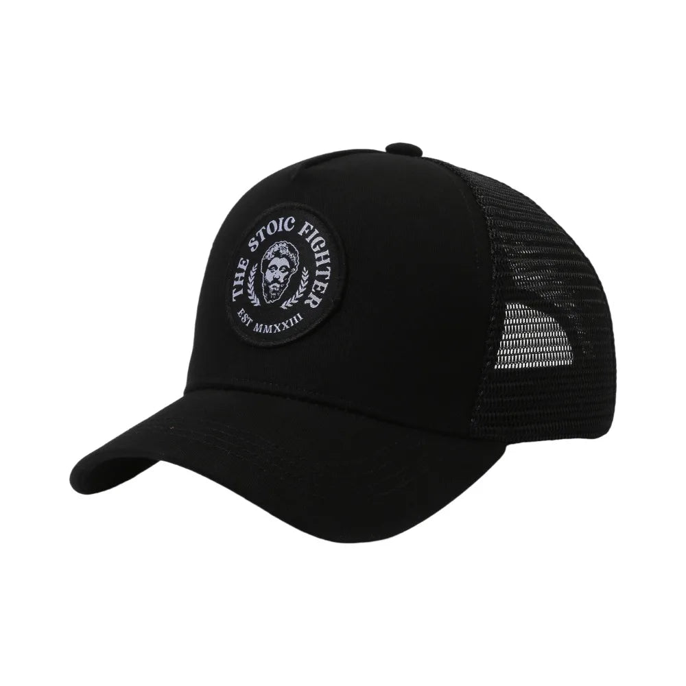5 Panel Curved Brim Structured Trucker Mesh Hat with Embroidery Custom Logo-Summer Outdoor Casual