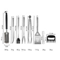 Metal Grill Set Stainless Steel Silver/Gold Heat Resistant Portable Best Cleaning Brush Spatula Tongs Scraper Food Grade