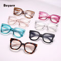 Boyarn 2022 New Personality Pink Big Frame Anti-Blue Glasses Frame Optical Computer Eyewear for Women Men Shades
