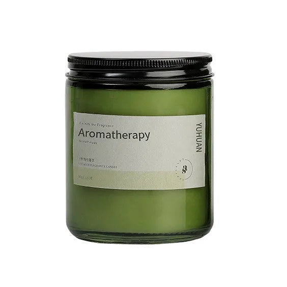 Dark Green Bottle Aromatherapy Soy Wax Candle Long-Lasting Indoor Fragrance Incense Wholesale Plant Essential Scented Candles