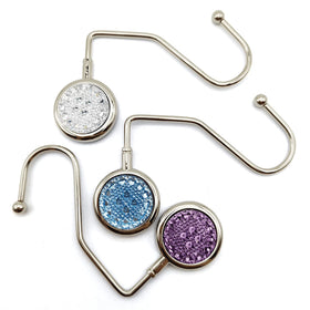 Various Colors of Resin Stone Gold Silver Metal Purse Hook Bag Holder Table Bag Hanger Handbag Keychain Hooks
