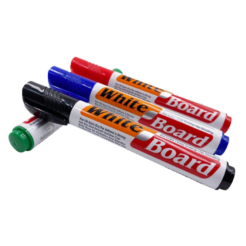 4 Colors Non-toxic 6mm Round Tip Permanent Erasable Whiteboard Marker Pens for Office Use MegaBDM