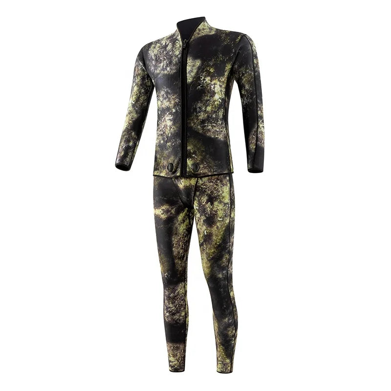 Custom Blank Size Logo Printed Camo  Smooth Mens Swimming Two Piece  Adult Wetsuits