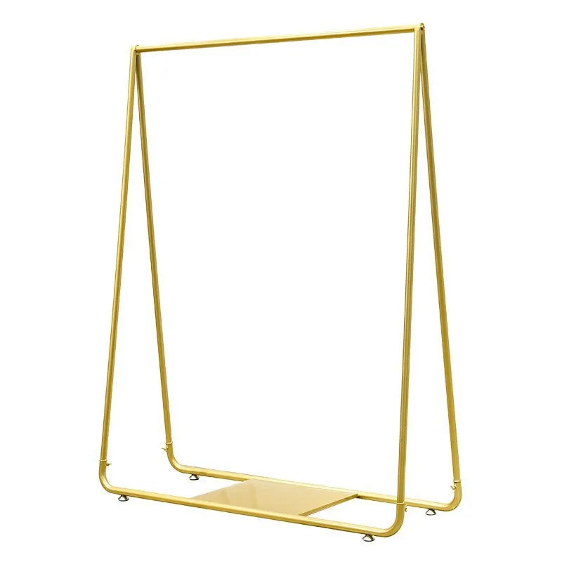 Gold Luxury Live Clothing Rack Floor-to-Ceiling Clothes Display Rack with Custom Logo Luxury Shelf Hanger for Store Display