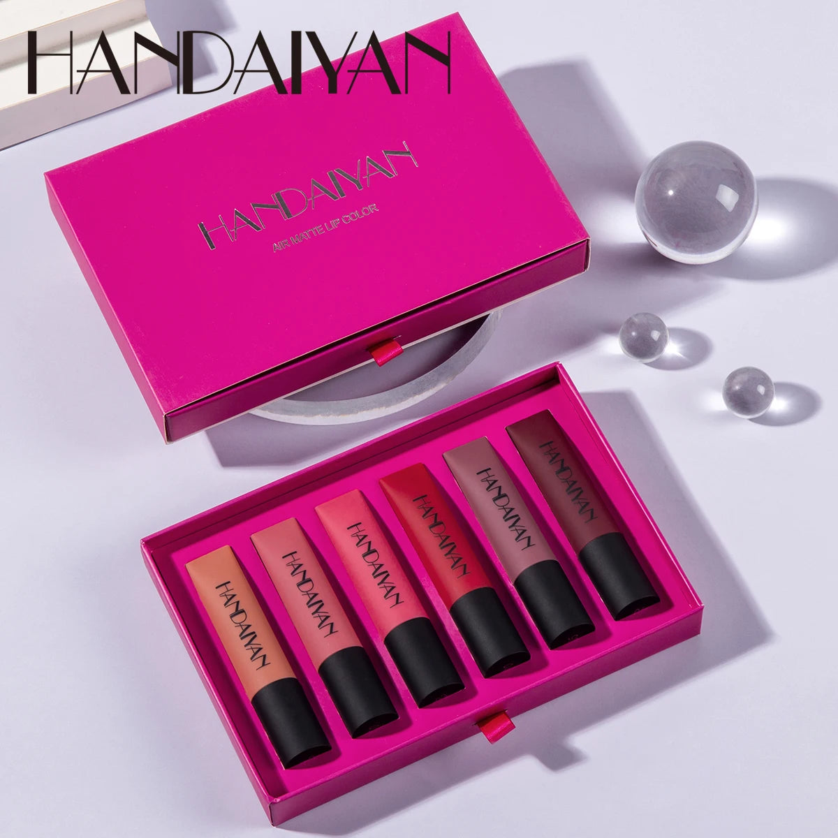 Wholesale Makeup Set Long Lasting Matte Lipstick Vegan Lip Gloss Suppliers Handaiyan Lipstick Mate Lip Gloss Custom Sets