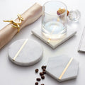 Cheap Bulk Basics Gift Kitchen Marble Cloud Coaster Set Coffee Tea Beer Drink Cup Mug Stone Coasters With Brass Copper Inlay