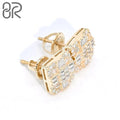 Fast Delivery Vvs Mossanite Diamond Earrings Pass Diamond Tester Baguette Cut Iced Out 10K 14K 18K Solid Pure Gold Fine Earring