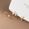 Custom Chic 925 Sterling Silver Natural Freshwater Pearl Hoop Earrings for Women Gold Plated for Parties and Gifts