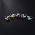 Abiding Oval 10X12 Halo Ring Big Colorful Gemstone 925 Sterling Silver Fashion Engagement Rings Women for Wedding