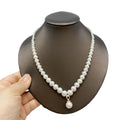 Factory Direct Sales 925 Silver Pearl Necklace 3-9mm From Small to Large Size Round Pearls Necklaces for Women
