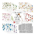 PET Floral Sticker Pressed Flower Dried Floral Resin Stickers Decals Botanical Journaling Sticker for Scrapbook