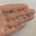 Europe and the United States Hot Ins Wind Small Animal Head Cute Party Earrings Crystal Rhinestone Copper Fine Stud Design