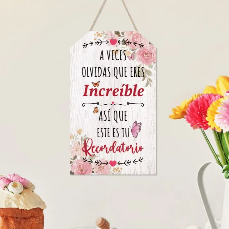 Spanish Wooden Hanging Sign French German Wall Art Decoration for Home Farmhouse Living Room Dinner Room