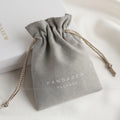 PandaSew Custom logo Jewelry Bag Drawstring Bag Chic Gift Bag Suede Luxury Earrings Jewelry Pouch