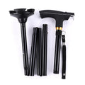 5-section Folding Aluminum Adjustable Walking Cane Stick with Rotatable Tip for Elderly