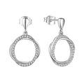 Women'S White Gold Plated Cz Stud Earring Simulated Diamond Round Cubic Zirconia 925 Silver Earrings Set