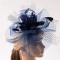 Women Brides Feather Fascinator Hat Hair Accessories Elegant Ladies Wedding Derby Kentucky Hairband Clip Fascinator Sinamay
