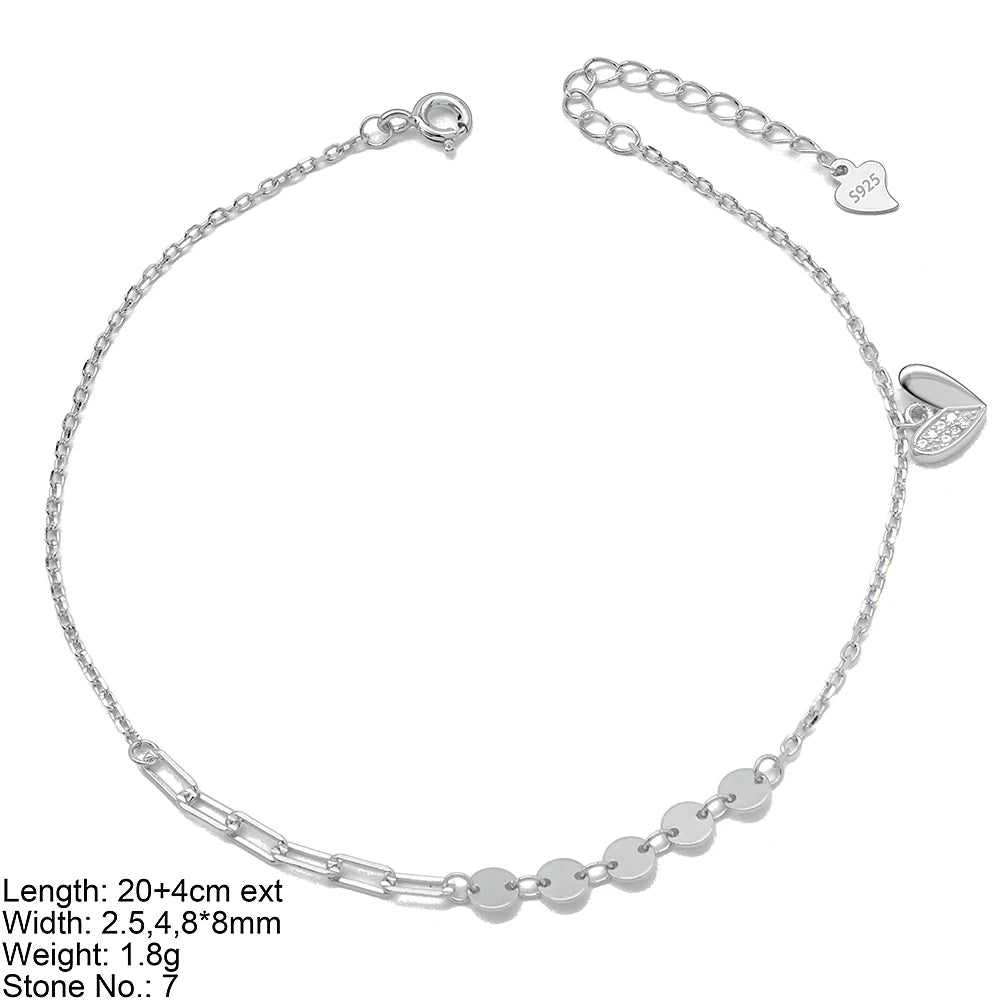Fashion New Dangle Charm Women 18k Gold Plated Small Hearts Anklets Bohemian Sterling Silver Anklets From