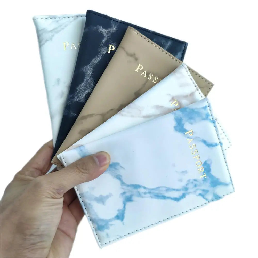 Factory Custom and Wholesale New Arrivals Marble Style PU Leather DIY Travel Leather Case Holder Passport Cover