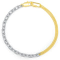 Original Design Jewelry Customization Style Wild Two-tone Metal Thick Chain Clavicle Carabiner Necklace