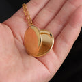 Stainless Steel Mirror Round Photo Locket Necklace Geometric Necklace for Women Girls Gift of Mother Days