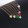 Colorful Cute Butterfly Pendant Necklace Fashion Women Party Statement Alloy Resin Acrylic Animal Necklace Butterfly