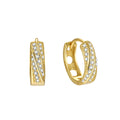 Fashion Earrings Jewelry 925 Sterling Silver Earrings Mobius Style Mini Full Diamond Zircon Gold Plated Hoop Earrings for Women