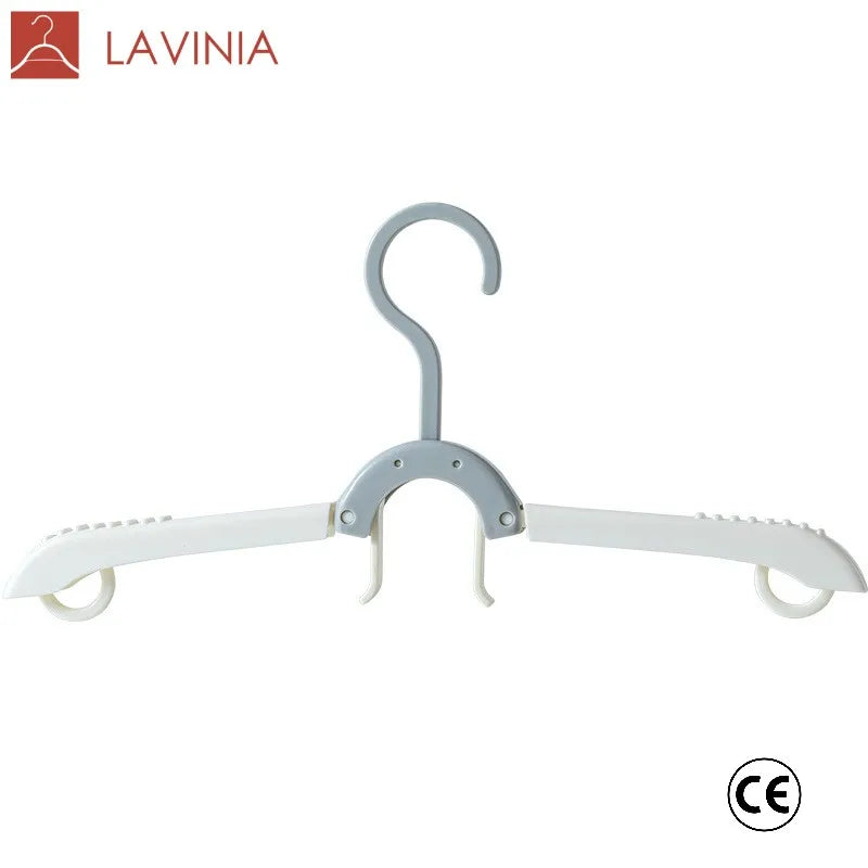 Lavinia Foldable Hanger for Travel White Plastic Hangers Save Space Portable Foldable Travel Clothes Hanger