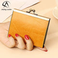Andong Genuine Cow Leather Card Holder Wallet for Women Retro Fashion Purse Wallets Ladies Small Short Pocket