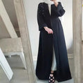 DEMU New Women's Long Skirt Abaya Middle East Dubai Nail Pearl Large Size Cardigan Robe for Muslim Factory Direct Sales