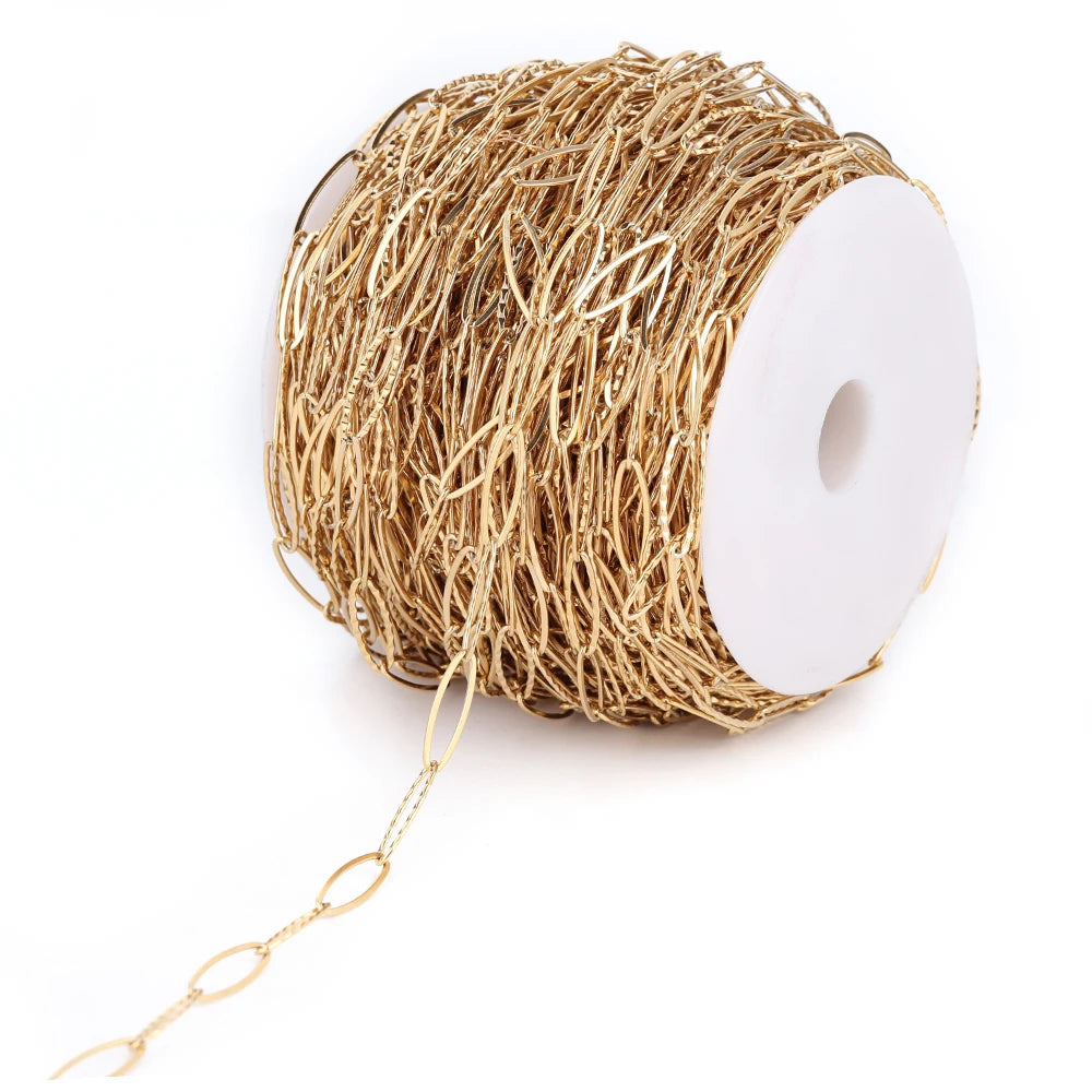 Custom Stainless Steel Long Gold Color Chains for DIY Necklace Bracelet Jewelry  Making Accessories Findings Components