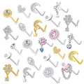 Hot Sales Shiny CZ Hypoallergenic Surgical Stainless Steel Screw Nose Studs Ring Nose Piercing Jewelry Body Piercing