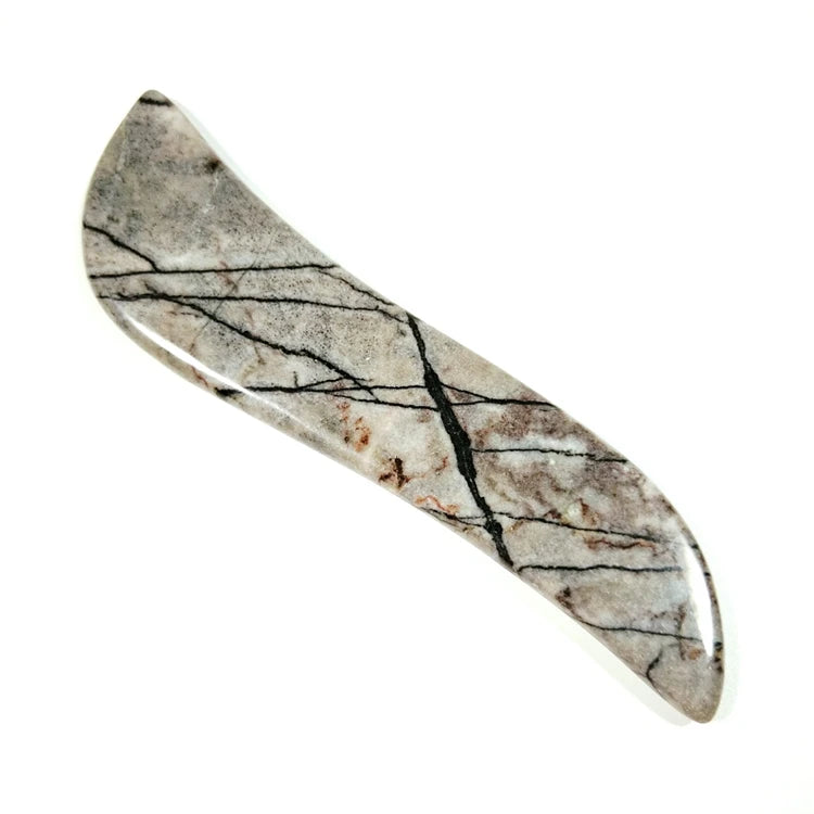 HZ New Natural Handmade Heart Shaped Picasso jasper Guasha Board for Body Massage Guasha Hand Massager