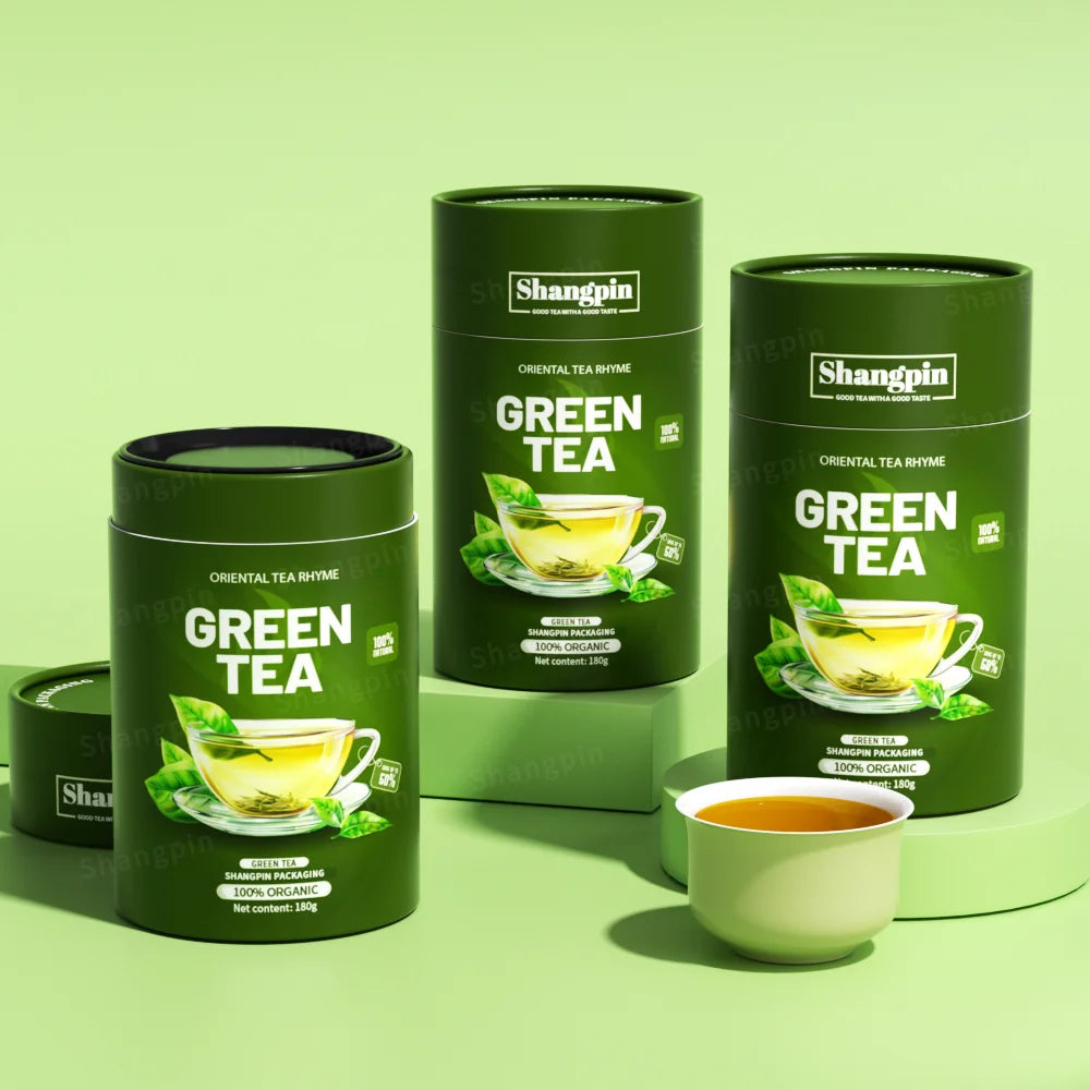 Biodegradable Food Grade Round Cardboard Tea Cylinder Packaging Paper Tube With Aluminum Foil Lining