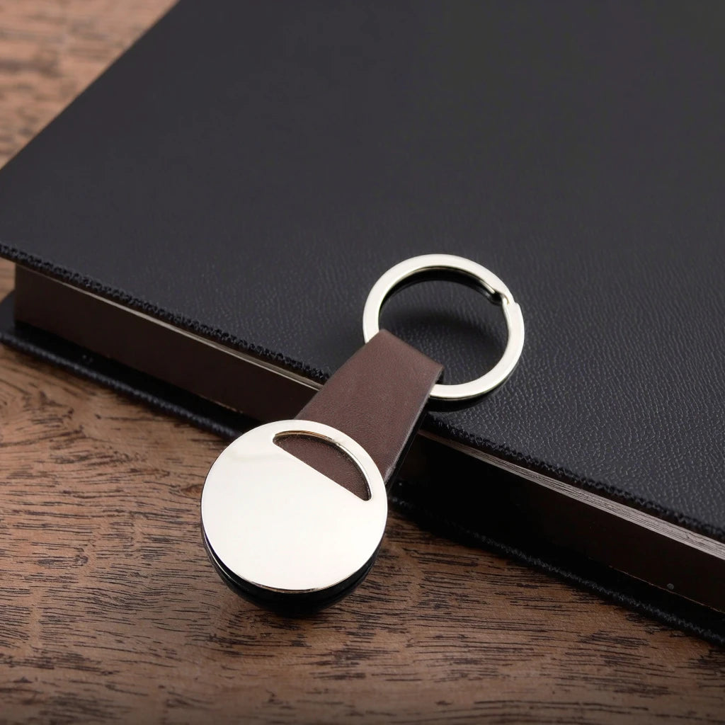 Wholesale Round Leather Strap Keychain Blank Design for Customization