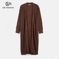 Custom Logo Button Women's Loose Long Sleeve Cardigan Sweater Manufacture's Plus Size Knitted Coat for Casual Style for Autumn