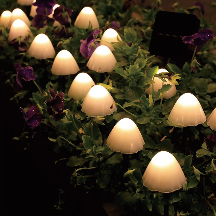 Howlighting 8 Modes LED Solar String Outdoor Lawn Landscape Mushroom Lamp IP65 Waterproof Fairy Solar Christmas Garden Lights