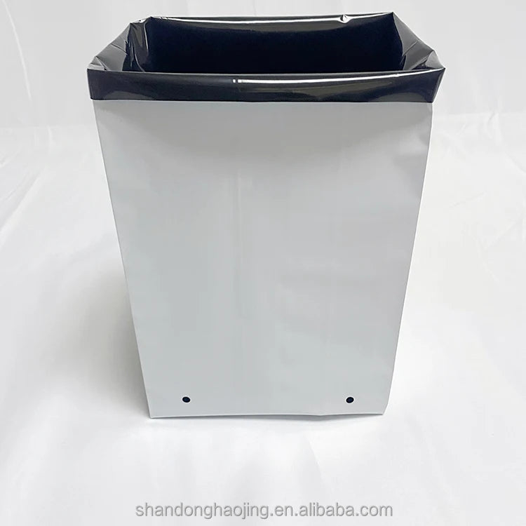 3-Gallon White/Black Plastic PE Poly Grow Bag for Plant Nursery Seedling & Planting Use