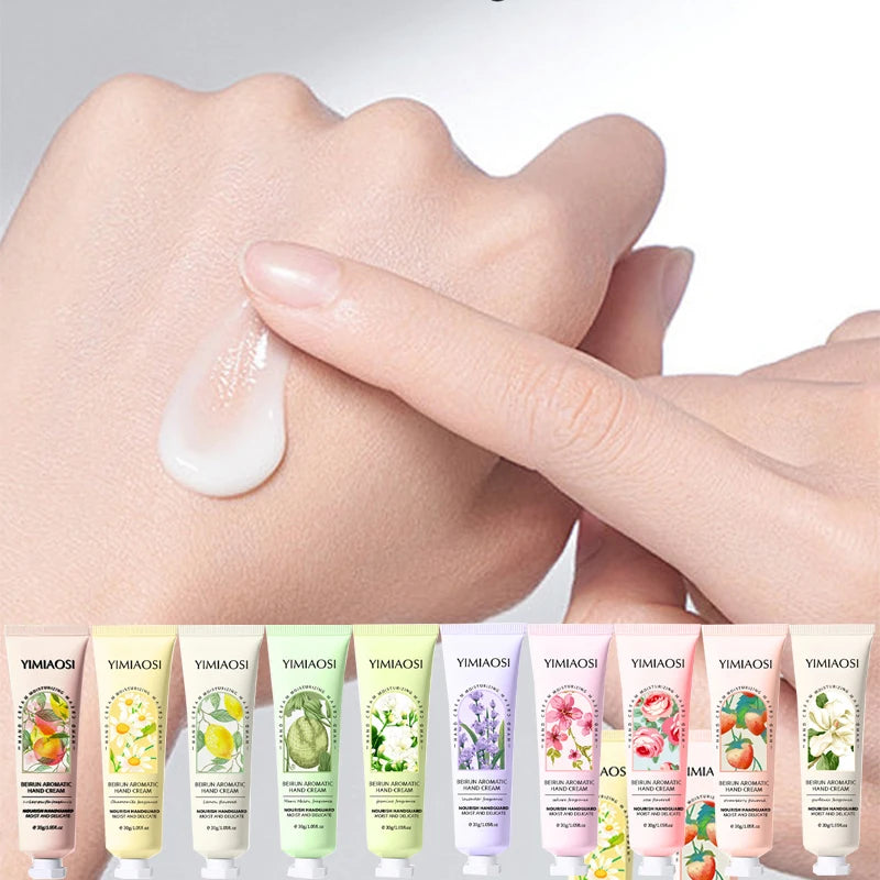 Hot Sale Korean Style Natural Vitamin E Moisturizing Cream Hand Plant Fruits Fragrance Lotion Bulk Mini Self Care Travel Gifts