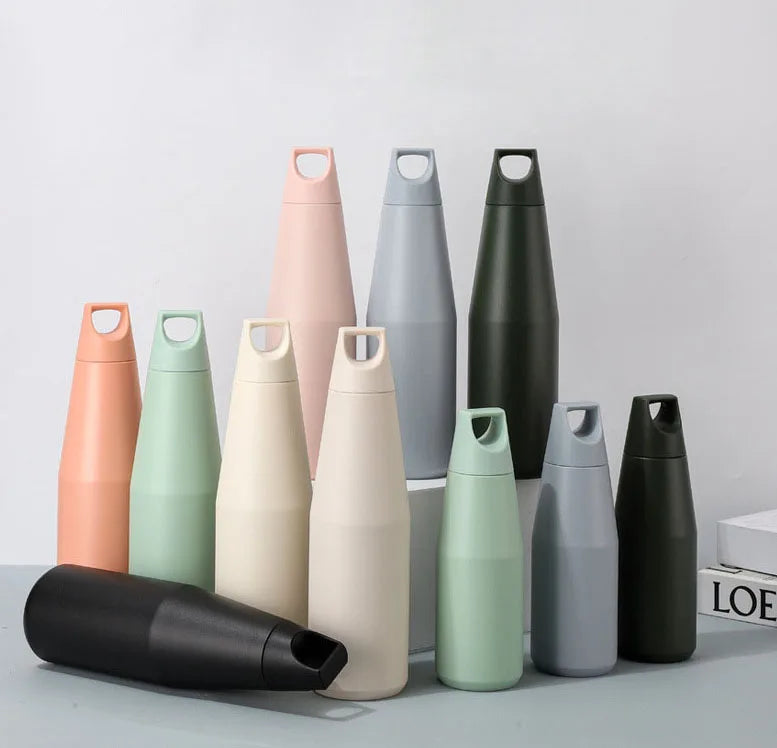 Hot Seller 580ml/1080ml Custom Logo Double Wall Thermos Flask Insulated Stainless Steel Powder Coated Luxury Water Bottle
