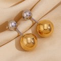 Dreamshow Ball Dangle Drop Earrings Gold Plated Stud Earrings for Women Stainless Steel Earrings