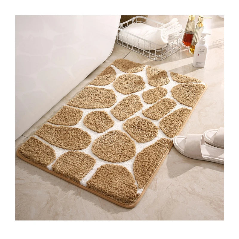 Tufted Microfiber Shaped Carpet Cross Border Thickened Bathroom Absorbent Mat Non-slip Mat for Bathroom Door Floor Mat