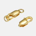 Wholesale 925 Silver 18K Gold Plated Italy Square Lobster Water Drop Spring Buckle DIY Jewelry Accessories