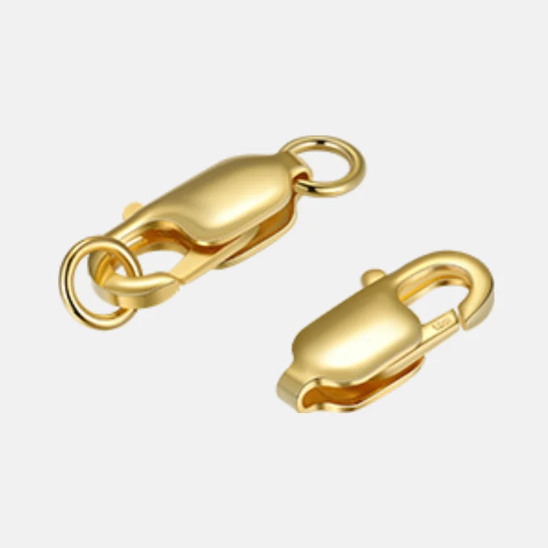 Wholesale 925 Silver 18K Gold Plated Italy Square Lobster Water Drop Spring Buckle DIY Jewelry Accessories